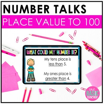 Preview of Number Talks Place Value to 100 for First Grade