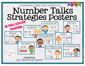 Preview of Number Talks Strategies Posters {Grades 3 to 5}