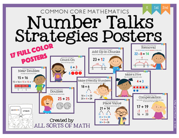 Preview of Number Talks Strategies Posters {Kinder to 2nd Edition}