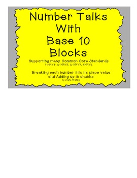Preview of Number Talks Using Base 10 Blocks