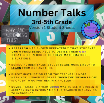 Preview of Number Talks Version 1, Grades 3-5 Student Pages