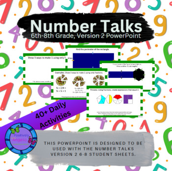 Preview of 40+ Number Talks Version 2 PowerPoint, Grades 6-8