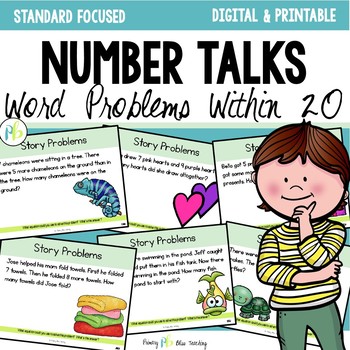 Preview of Word Problem Number Talks for First Grade