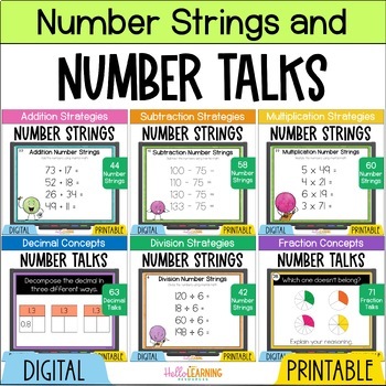 Preview of Number Talks & Number Strings for Mental Math, Warm Ups, Fluency & Number Sense