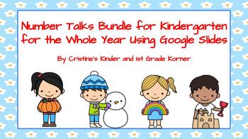 Preview of Number Talks and Subitizing to 10 for Kindergarten Bundle with Google Slides