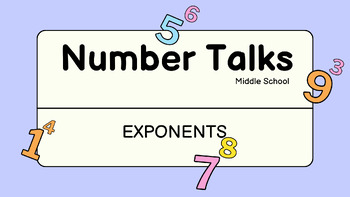 Preview of Number Talks for Middle School on Exponents