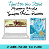 Number The Stars- Reading Checks- 17 Google Form Bundle