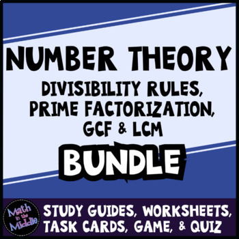 Preview of Number Theory Bundle - Divisibility, Prime Factorization, GCF & LCM