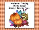Number Theory- Greatest Common Factor-Task Cards-Fall Theme