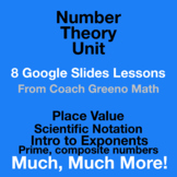 Number Theory Pre-Algebra Unit Google Slide Lessons