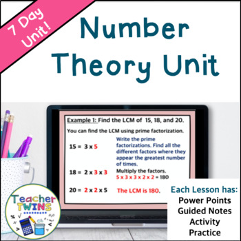 Preview of Number Theory Unit - Greatest Common Factor and Least Common Multiple