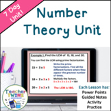 Number Theory Unit - Greatest Common Factor and Least Comm