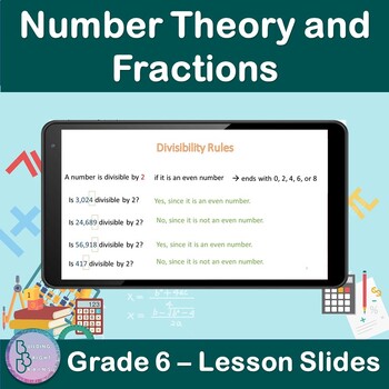 Preview of Number Theory and Fractions | 6th Grade PowerPoint Lesson Slides