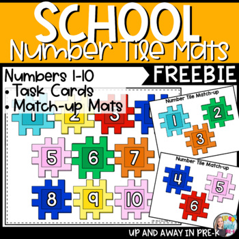 Preview of Number Tile Activity Pack - Back to School - Number Matching Activity Freebie