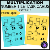 Number Tile Task Cards - Multiplication Facts Print and Digital