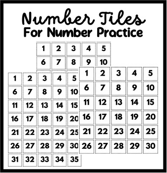 Preview of Number Tiles | 1-20, 1-30, 1-50, 1-75