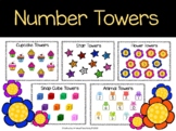 Number Towers Counting Mats- Kindergarten Number Sense- Ma