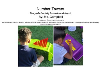 Preview of Number Towers - Math Workshop Activity (Math Center)