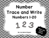 Number Trace and Write Numbers 1-20 Black and White Edition