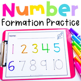 Number Tracing Worksheets 1-10 Writing Numbers Number Form