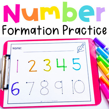 Preview of Writing Numbers to 10 Number Tracing Worksheets, Number Formation Practice