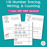 Number Tracing- 1-10: Trace, Count, and Color! (Unicorns)