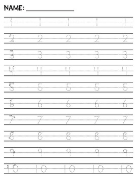Number Tracing 1-100 Worksheets by Owl School Studio | TPT