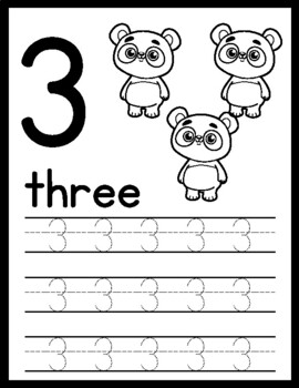 Number Tracing 1 to 10 Animal Themed by RootingLittleLearners | TPT