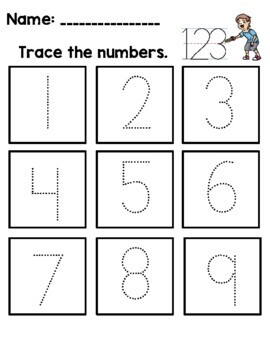 Number Tracing (1 to 25) - Preschool | PreK | Kindergarten | TPT