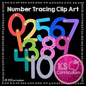 Preview of Number Tracing Clip Art