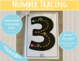 Number Tracing Flashcards | Car & Road Themed