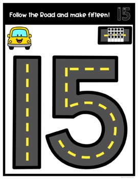 Number Tracing: Follow the Roads 0-20 by Teach PreK | TPT