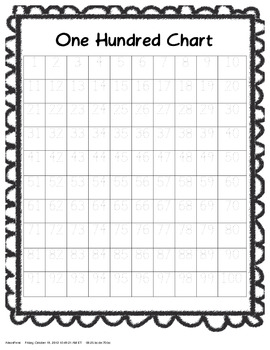 number tracing one hundred chart by alison femi tpt