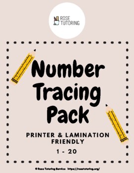 Preview of Number Tracing Pack 1 - 20