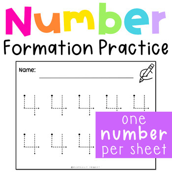 Preview of Number Tracing Practice, Number Formation Practice, Number Reversal Worksheets