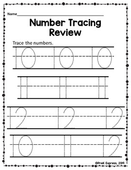 Number Tracing Review by The PreK Express | TPT