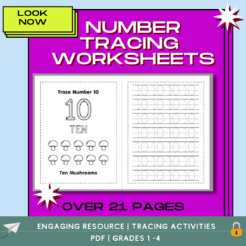Number Tracing Work Booklet by Cre8tive Resources | TPT