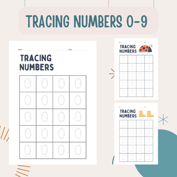 Preview of Number Tracing Worksheets - Tracing Numbers 0-9 Number Writing Practice