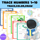 Number Tracing & Writing Numbers to 10 Math Worksheets/Pre