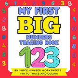 Number Tracing and Coloring Worksheets | LARGE Format Numb