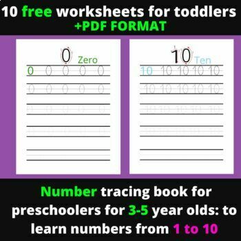 Preview of Number Tracing book for Preschoolers For Kids Ages 3-5