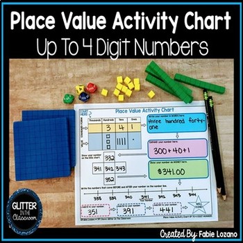 Preview of Place Value Activity Chart-Up To 4 Digit Numbers - FREEBIE