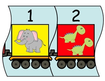 number train 1 10 puzzlewall decoration by totschooling tpt