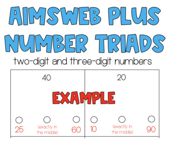 Preview of Number Triads - Aimsweb Plus - 2-Digit and 3-Digit Numbers