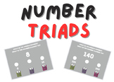 Number Triads for Math Benchmark Testing