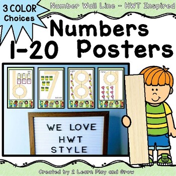 Preview of HWT Number Wall Cards 1-20 Handwriting Without Tears