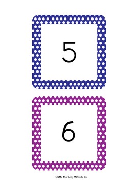 Number Wall Cards from 1 to 194 With Polka Dot Borders | TpT
