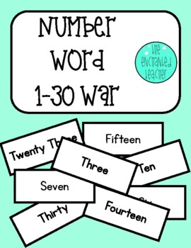 Preview of Number Word 1 - 30 War Game