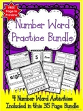 Number Word Bundle (4 Activities Included in this 35 Page Bundle)