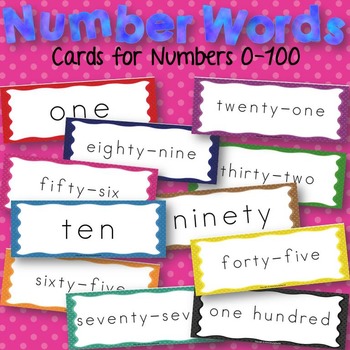 Preview of Number Word Cards Zero to One Hundred Math Set